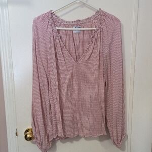 Old Navy Pink and White Striped Blouse